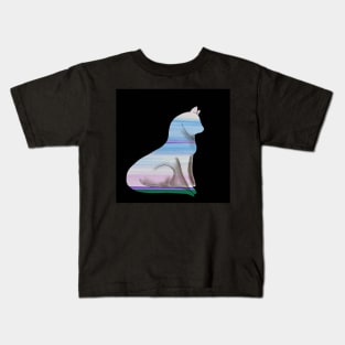 Pretty kitty abstract landscape Kids T-Shirt